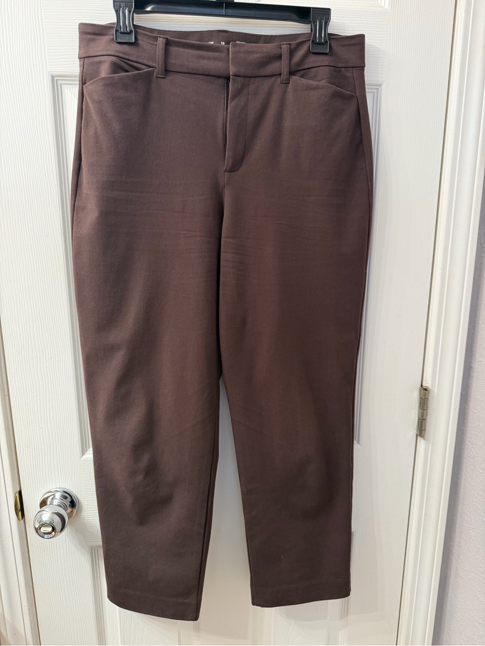 Old Navy Pixie Straight High Rise Dark Brown Pants Size 10